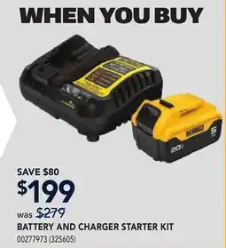 RONA DEWALT BATTERY AND CHARGER STARTER KIT offer
