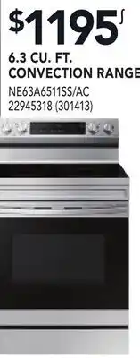 RONA SAMSUNG 6.3 CU. FT. CONVECTION RANGE offer