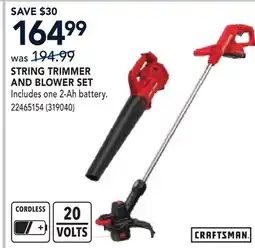 RONA CRAFTSMAN STRING TRIMMER AND BLOWER SET offer