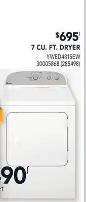 RONA 7 CU. FT. DRYER offer