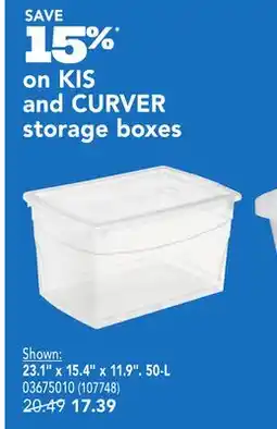 RONA SAVE 15%* on KIS and CURVER storage boxes offer