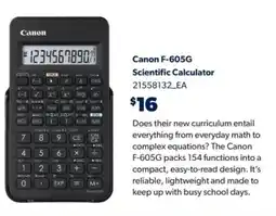 Real Canadian Superstore Canon F-605G Scientific Calculator offer