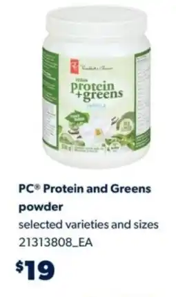 Real Canadian Superstore PC Protein and Greens powder offer