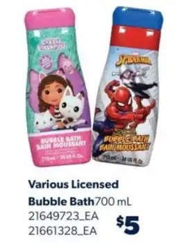 Real Canadian Superstore Various licensed bubble bath offer