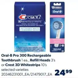 Real Canadian Superstore Oral-B Pro 300 Rechargeable Toothbrush Refill Heads or crest 3D whitestrips offer
