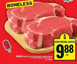 Food Basics Fresh boneless rib steaks family pack offer