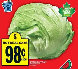 Food Basics Iceberg lettuce offer