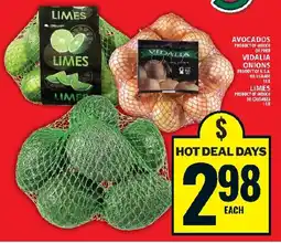 Food Basics Avocados vidalia onions limes offer