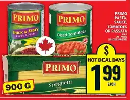 Food Basics Primo pasta, sauce, tomatoes or passata offer