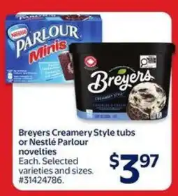 Walmart Breyers Creamery Style tubs or Nestlé Parlour novelties offer