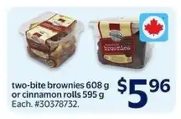 Walmart two-bite Brownies or Cinnamon Rolls offer
