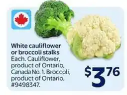 Walmart White Cauliflower or Broccoli Stalks offer