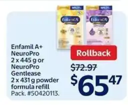 Walmart Enfamil A+ NeuroPro or NeuroPro Gentlease offer