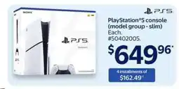 Walmart PlayStation 5 console (model group - slim) offer
