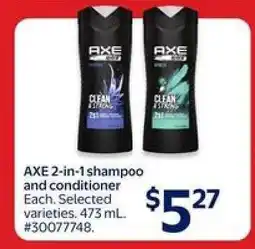 Walmart AXE 2-in-1 Shampoo and Conditioner offer