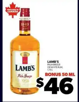 Real Canadian Liquorstore Lamb's Palm Breeze or White Rum offer