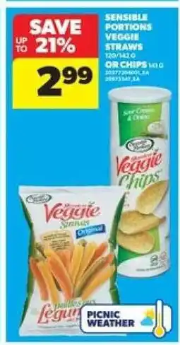 Real Canadian Superstore Sensible Portions Veggie Straws or Chips offer