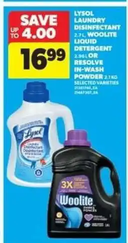 Real Canadian Superstore Lysol Laundry Disinfectant or Woolite Liquid Detergent offer