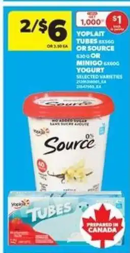 Real Canadian Superstore Yoplait Tubes or Source Yogurt offer