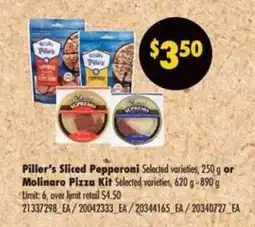 No Frills Piller's Sliced Pepperoni or Molinaro Pizza Kit offer