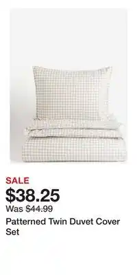 H&M Patterned Twin Duvet Cover Set offer
