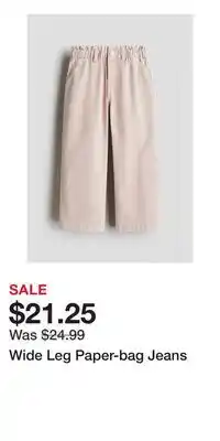 H&M Wide Leg Paper-bag Jeans offer