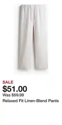 H&M Relaxed Fit Linen-Blend Pants offer