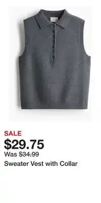 H&M Sweater Vest with Collar offer
