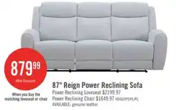 The Brick Reign 87 Fabric Power Reclining Sofa with USB Ports - Bronco Stone Grey offer