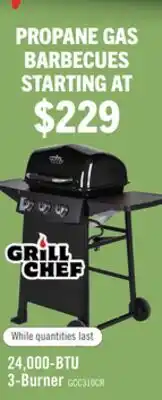 The Brick Grill Chef 24,000 BTU 3-Burner LP Gas BBQ - GCC310CRP offer