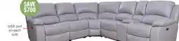 The Brick Marcel 6-Piece Genuine Leather Power Reclining Sectional with Storage Console and USB Port - Grey offer