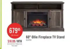 The Brick Ollie 60 Electric Fireplace TV Stand with Storage and Cable Management for TVs up to 65- Grey offer