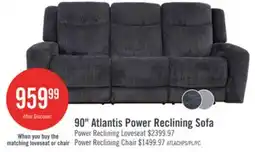 The Brick Atlantis 90 Fabric Zero Gravity Power Reclining Sofa - Dark Grey offer