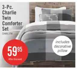 The Brick Charlie 3-Piece Twin Comforter Set - Grey offer