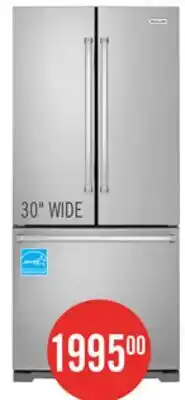 The Brick KitchenAid 30 22 Cu. Ft. French-Door Refrigerator - Stainless Steel - KRFF300ESS offer