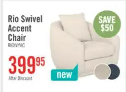 The Brick Rio 34.5 Chenille Fabric Swivel Accent Chair - Ivory White offer