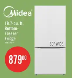 The Brick Midea 18.7 Cu. Ft. Bottom-Freezer Refrigerator - MRB19B7AWW offer