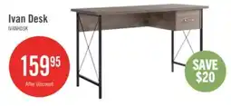 The Brick Ivan 47.25 Office Desk with Drawer - Hazelnut offer