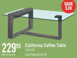 The Brick California 47.25 Modern Glass Top Coffee Table - Distressed Grey offer