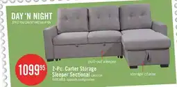 The Brick Carter 2-Piece Right-Facing Linen-Look Fabric Sleeper Sectional with Storage Chaise - Solis Grey offer