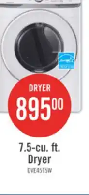 The Brick Samsung 7.5 Cu. Ft. Electric Dryer - White - Stackable - DVE45T6005W/AC offer