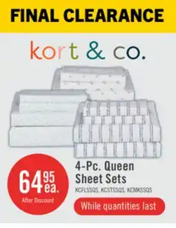 The Brick Kort & Co. Flower 4-Piece Queen Sheet Set - Blue and White offer