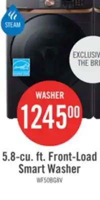 The Brick Samsung 5.8 Cu. Ft. Front-Load Steam Washer - Black Stainless Steel - Stackable - WF50BG8300AVUS offer