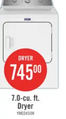 The Brick Maytag 7 Cu. Ft. Electric Dryer - White - YMED4500MW offer