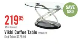 The Brick Vikki 48 Modern Oval Glass Top Coffee Table - Glass with Metal Base offer