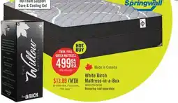 The Brick Springwall White Birch Tight Top Firm Twin Mattress-in-a-Box offer