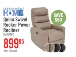 The Brick Cindy Crawford Home Quinn 31 Leather-Look Fabric Swivel Rocker Power Reclining Chair - Taupe offer