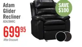 The Brick Adam 34.45 Leather-Look Fabric Glider Reclining Chair - Black offer