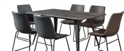 The Brick Amos 7pc Dining Set with Table & 6 Chairs, Metal, 60W - Grey offer