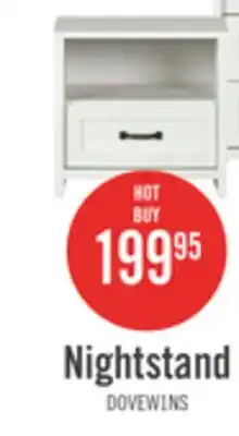 The Brick Dove Bedside 1-Drawer Nightstand, 23.8W x 22.5H, Made in Canada - White offer